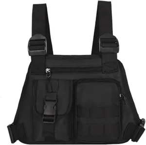 DONGKER Chest Vest Bag,Anti Theft Tactical Chest Rig Bag Adjustable Travel Chest Pack for Men Running Hiking Workouts