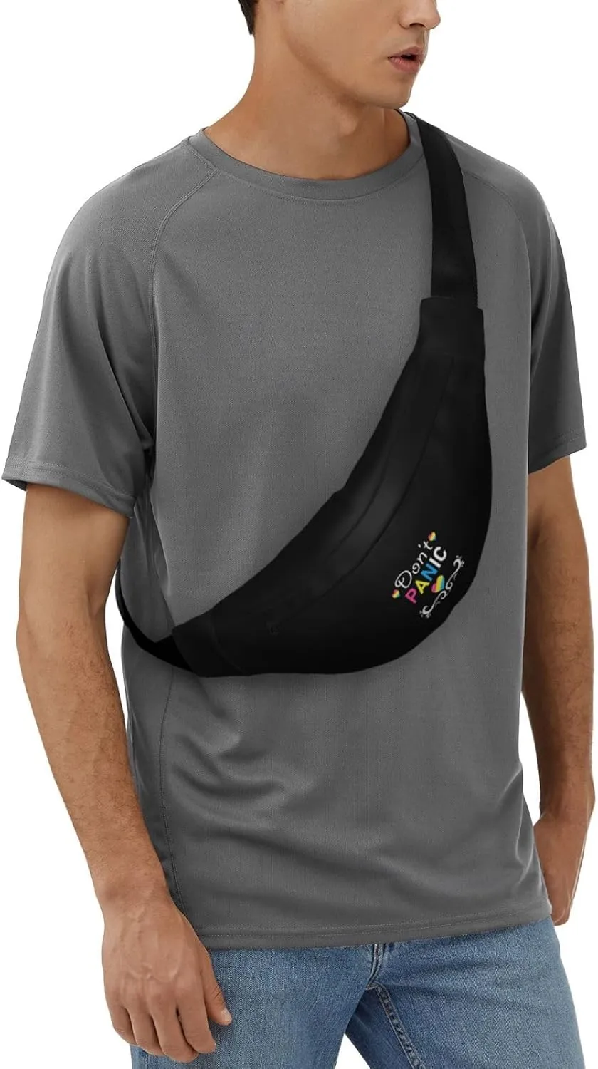 Don'T Panic Pansexual Lgbt Pride Waist Bag Adjustable Strap Waist Pack For Men&Women For Travel Hiking Running Outdoor Sports, Black