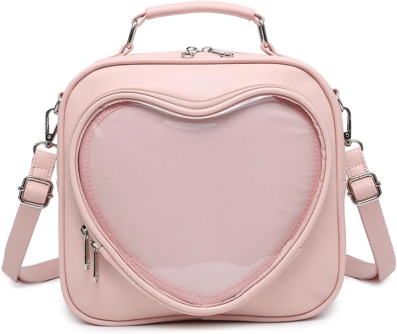 Dopamine Color Ita Bag Multi-Purpose Backpack Crossbody Satchel Heart Purse Kawaii Pin Display