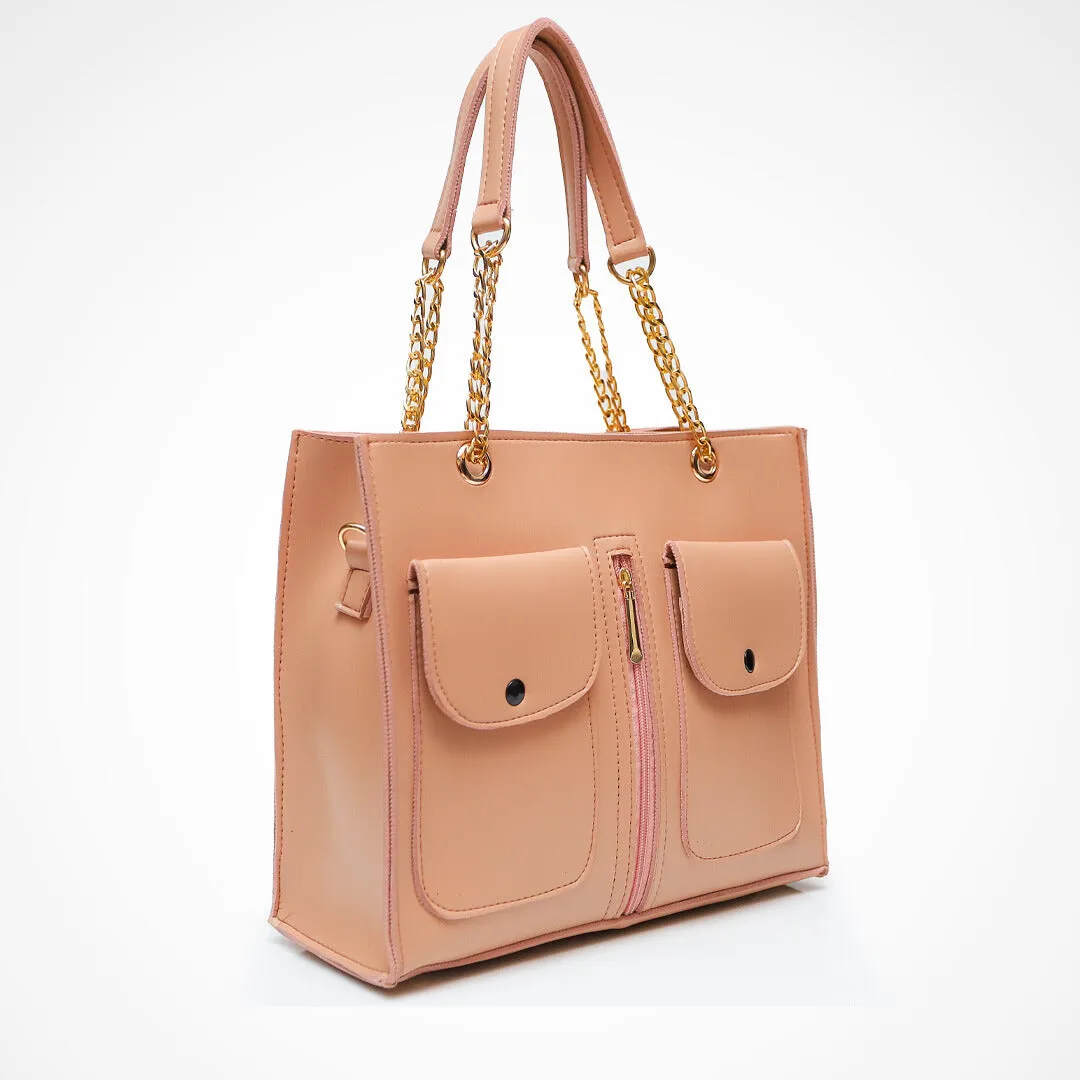 Double Pocket SHOULDER TOTE BAG