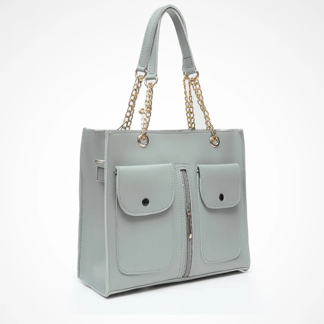 Double Pocket SHOULDER TOTE BAG