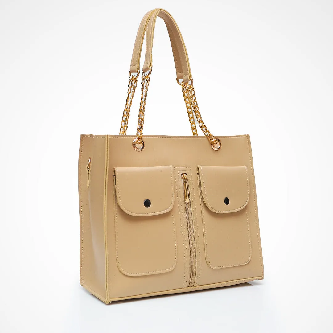 Double Pocket SHOULDER TOTE BAG