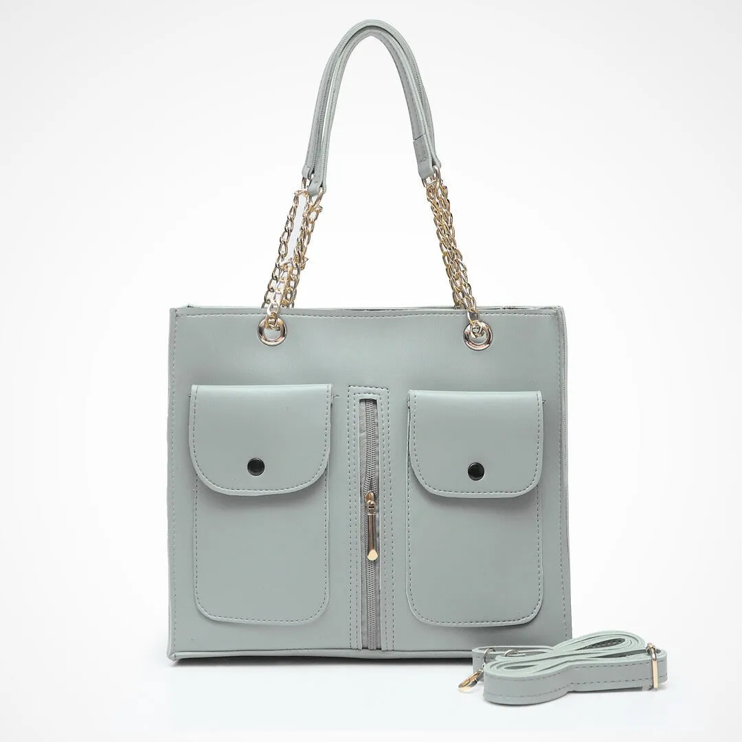 Double Pocket SHOULDER TOTE BAG