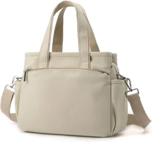 DOURR Canvas Crossbody Handbags for Women with 3 Zipper Compartments Durable Daily Satchel