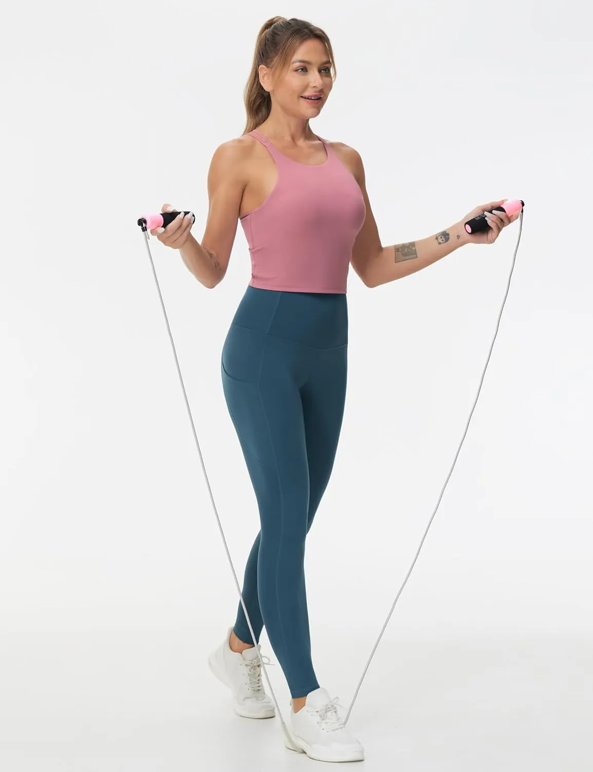 Dragon Fit High Waist Yoga Leggings with 3 Pockets,Tummy Control Workout Running 4 Way Stretch Yoga Pants