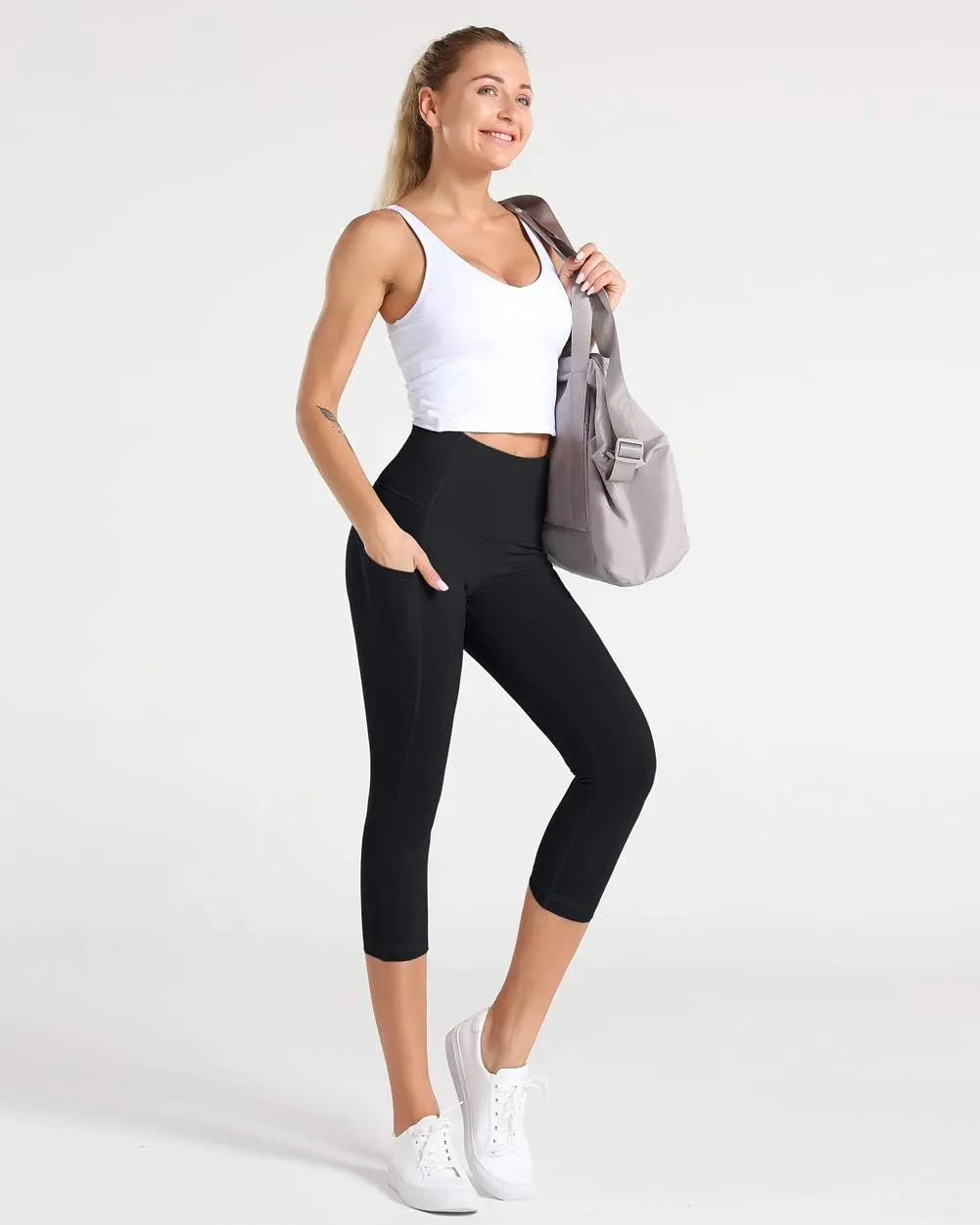 Dragon Fit High Waist Yoga Leggings with 3 Pockets,Tummy Control Workout Running 4 Way Stretch Yoga Pants