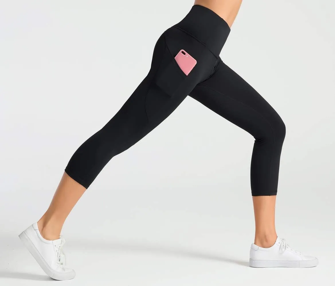 Dragon Fit High Waist Yoga Leggings with 3 Pockets,Tummy Control Workout Running 4 Way Stretch Yoga Pants