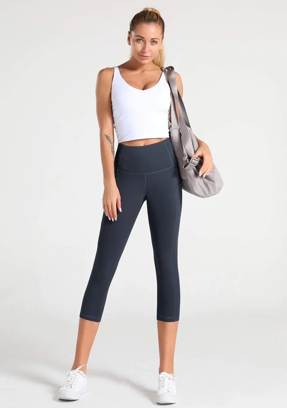 Dragon Fit High Waist Yoga Leggings with 3 Pockets,Tummy Control Workout Running 4 Way Stretch Yoga Pants