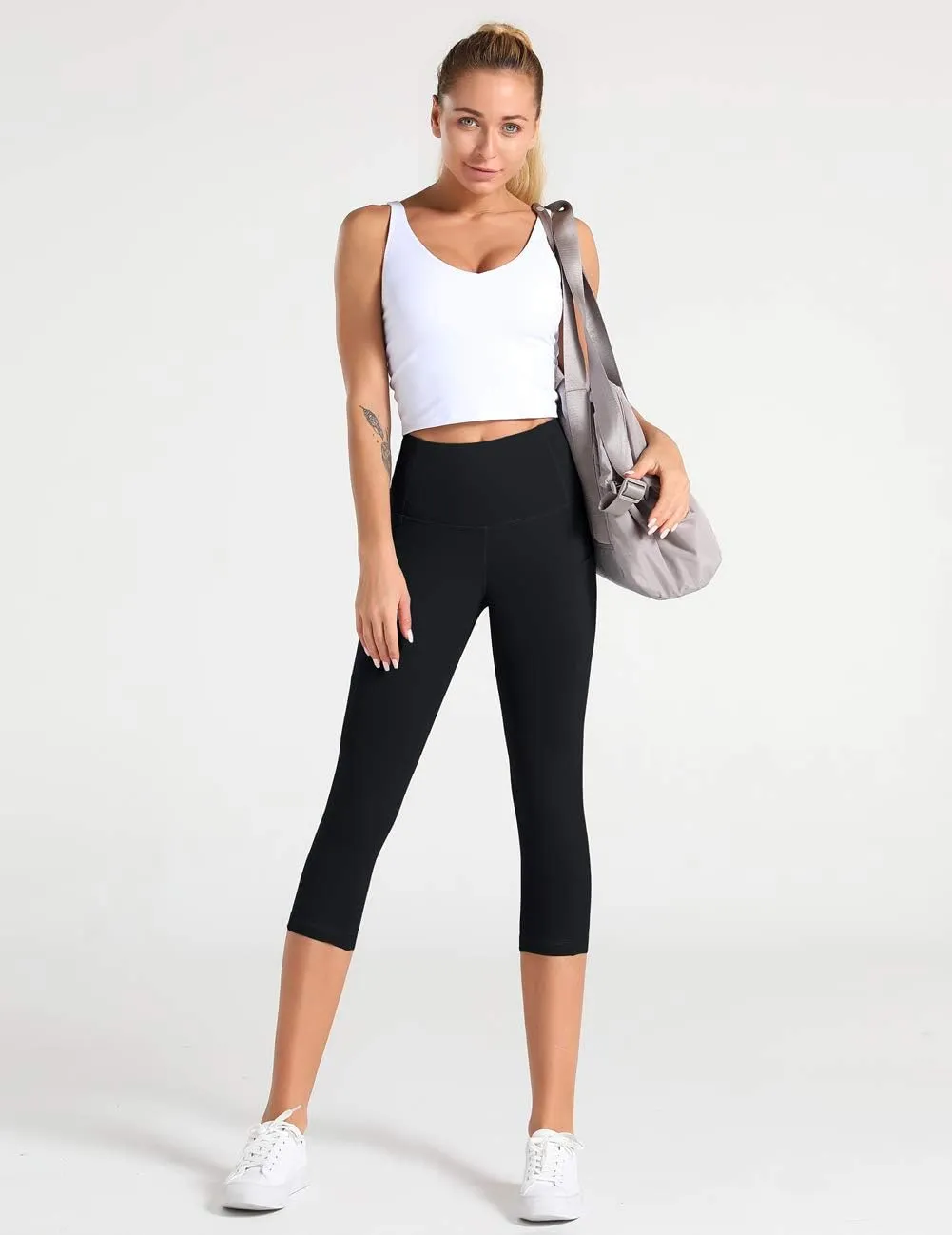 Dragon Fit High Waist Yoga Leggings with 3 Pockets,Tummy Control Workout Running 4 Way Stretch Yoga Pants