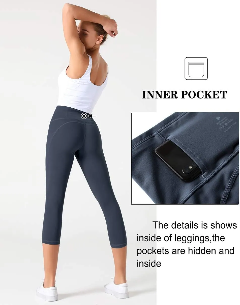 Dragon Fit High Waist Yoga Leggings with 3 Pockets,Tummy Control Workout Running 4 Way Stretch Yoga Pants