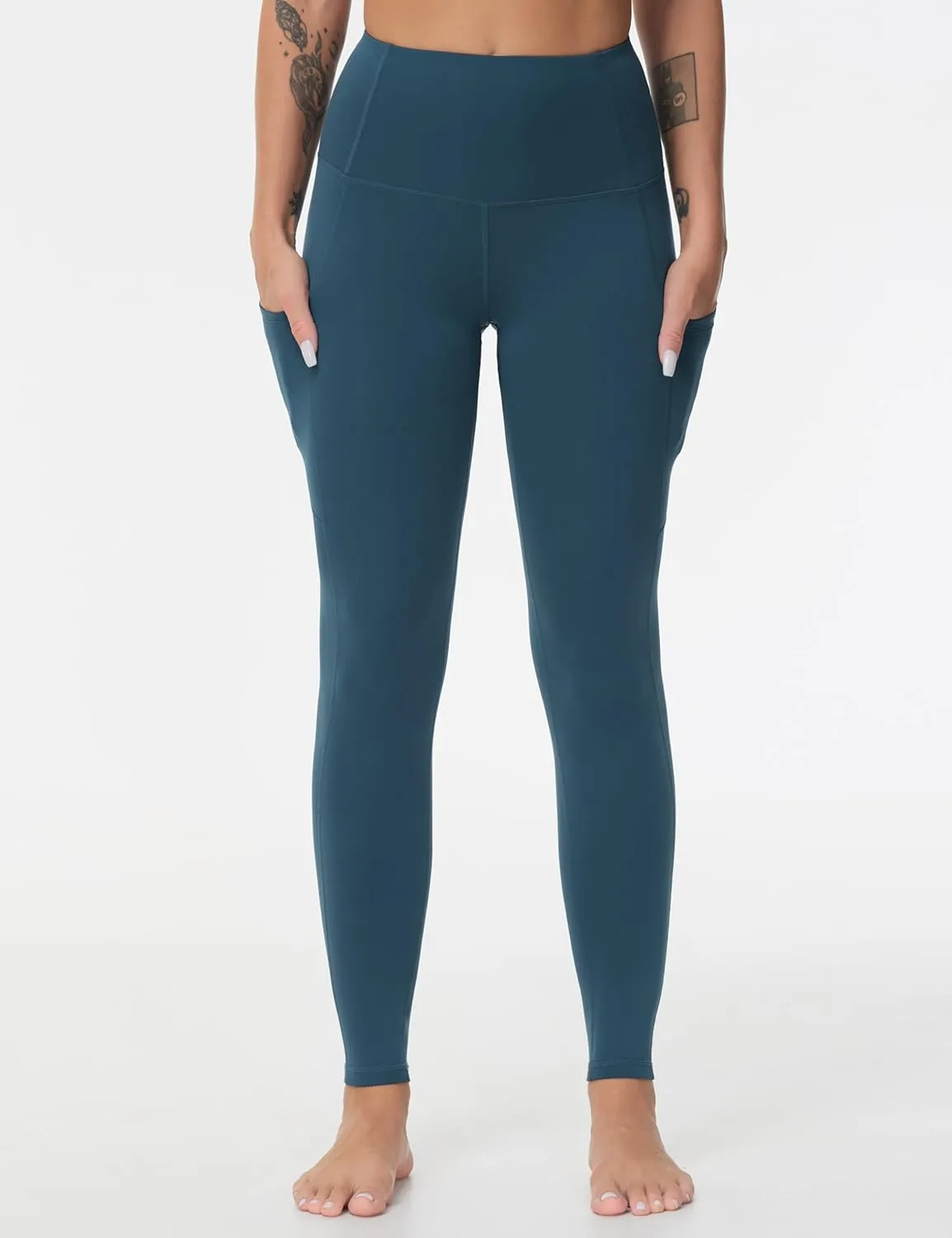 Dragon Fit High Waist Yoga Leggings with 3 Pockets,Tummy Control Workout Running 4 Way Stretch Yoga Pants