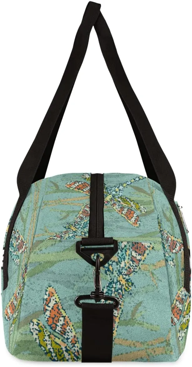 Dragonflys Personalized Kids Duffel Bag for Girls Boys, Dragonfly Debris Custom Dance Bag Overnight Small Duffel Bag Carry On Weekend Sports Travel Bag for School Practice Gymnastics Ballet