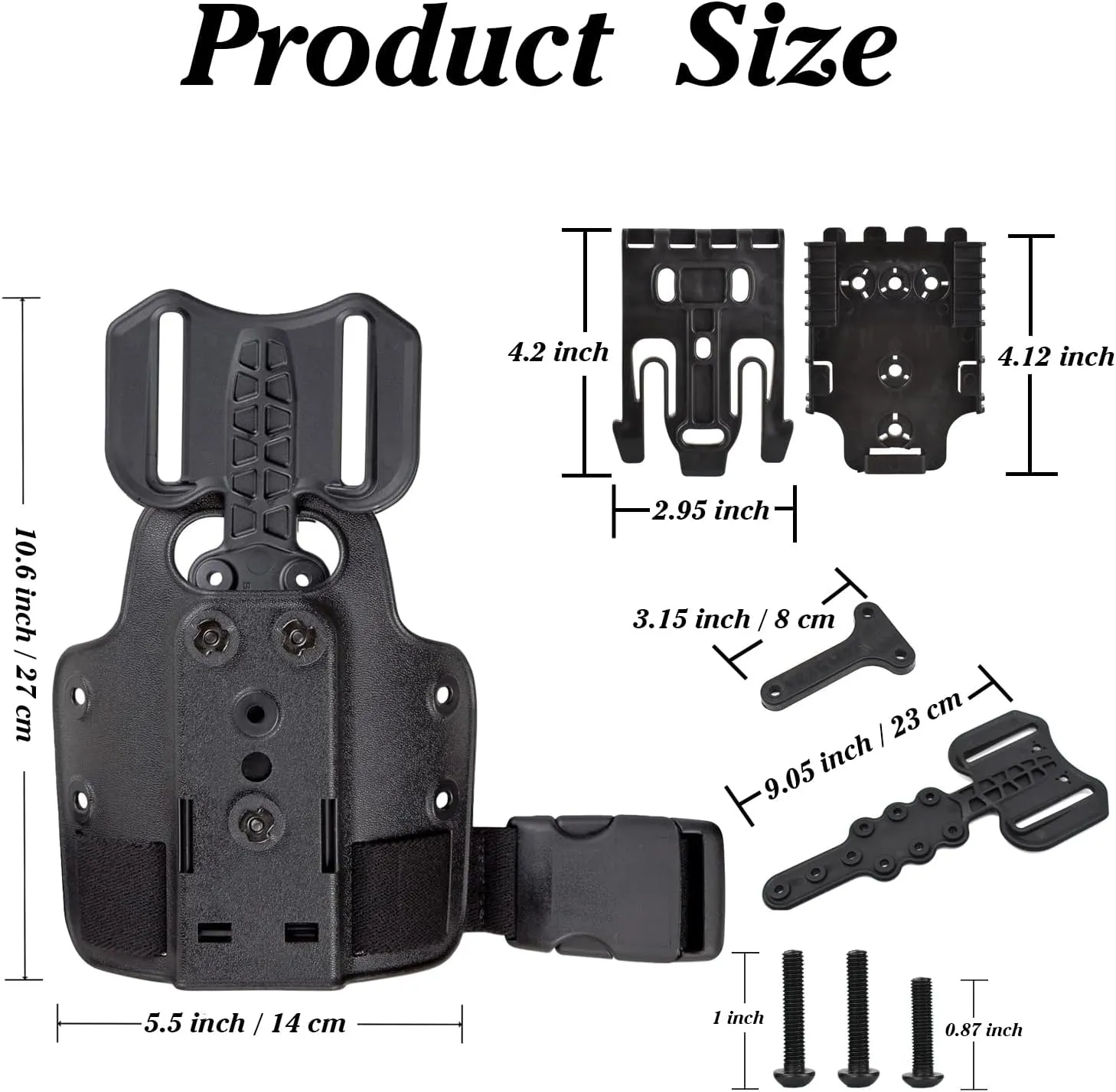 Drop Flex Adapter with QLS Kit, Drop Leg Holster Platform Adjustable Thigh Holster 6004 Leg Shroud Adapter for Holsters and Magazine Pouches Quick Locking