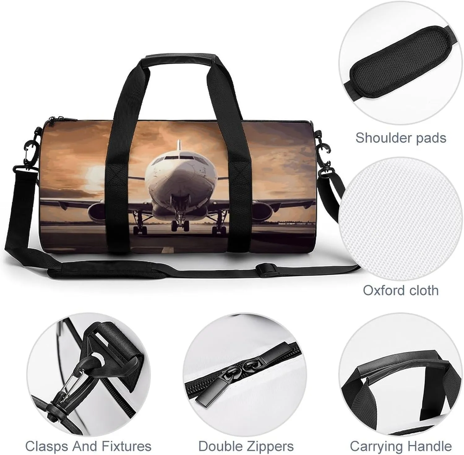 Duffel Bag for Men Women Gym Bag Airplane Travel Duffel Bag Waterproof Overnight Bag for Sports Workout