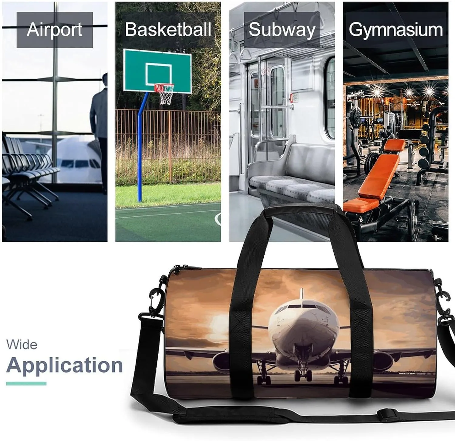 Duffel Bag for Men Women Gym Bag Airplane Travel Duffel Bag Waterproof Overnight Bag for Sports Workout