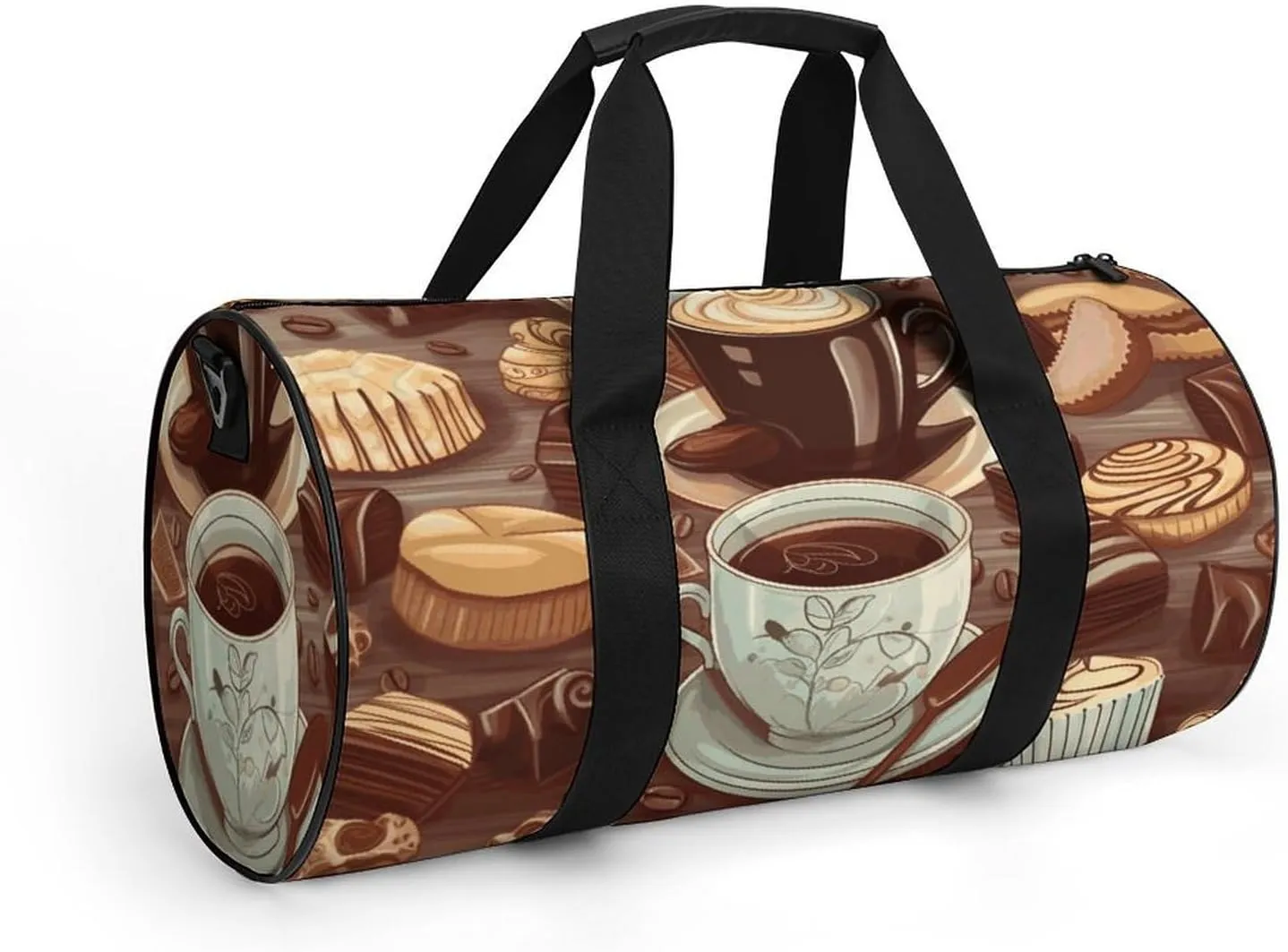 Duffel Bag for Men Women Gym Bag Coffee And Sweets Sugar Chocolate Travel Duffel Bag Waterproof Overnight Bag for Sports Workout