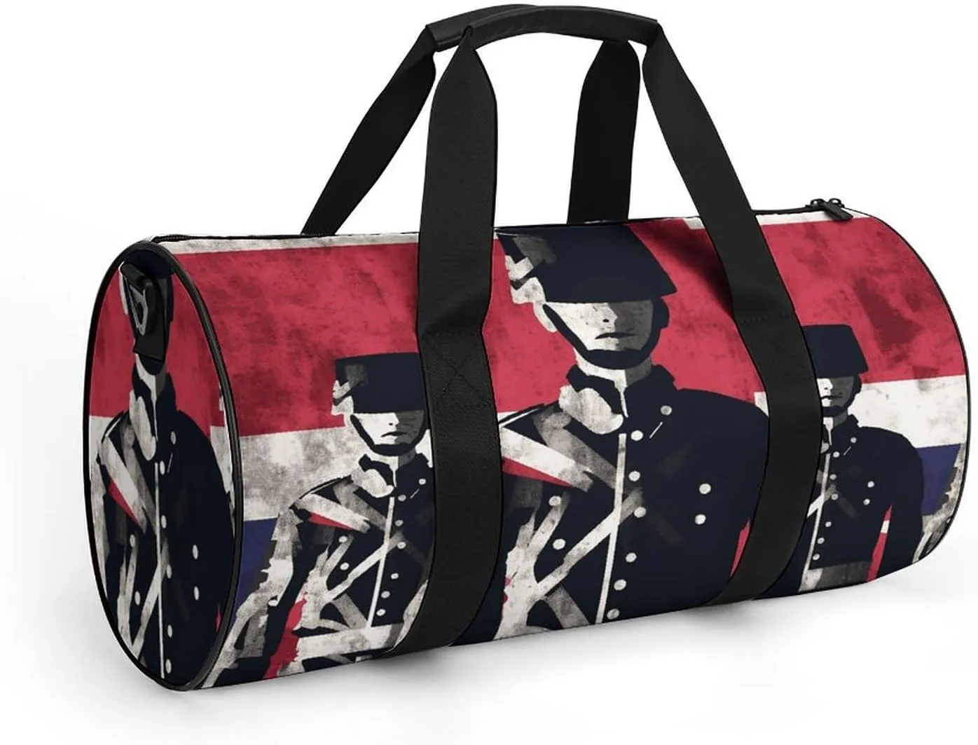Duffel Bag for Men Women Gym Bag Soldier in Front of American Flag Travel Duffel Bag Waterproof Overnight Bag for Sports Workout