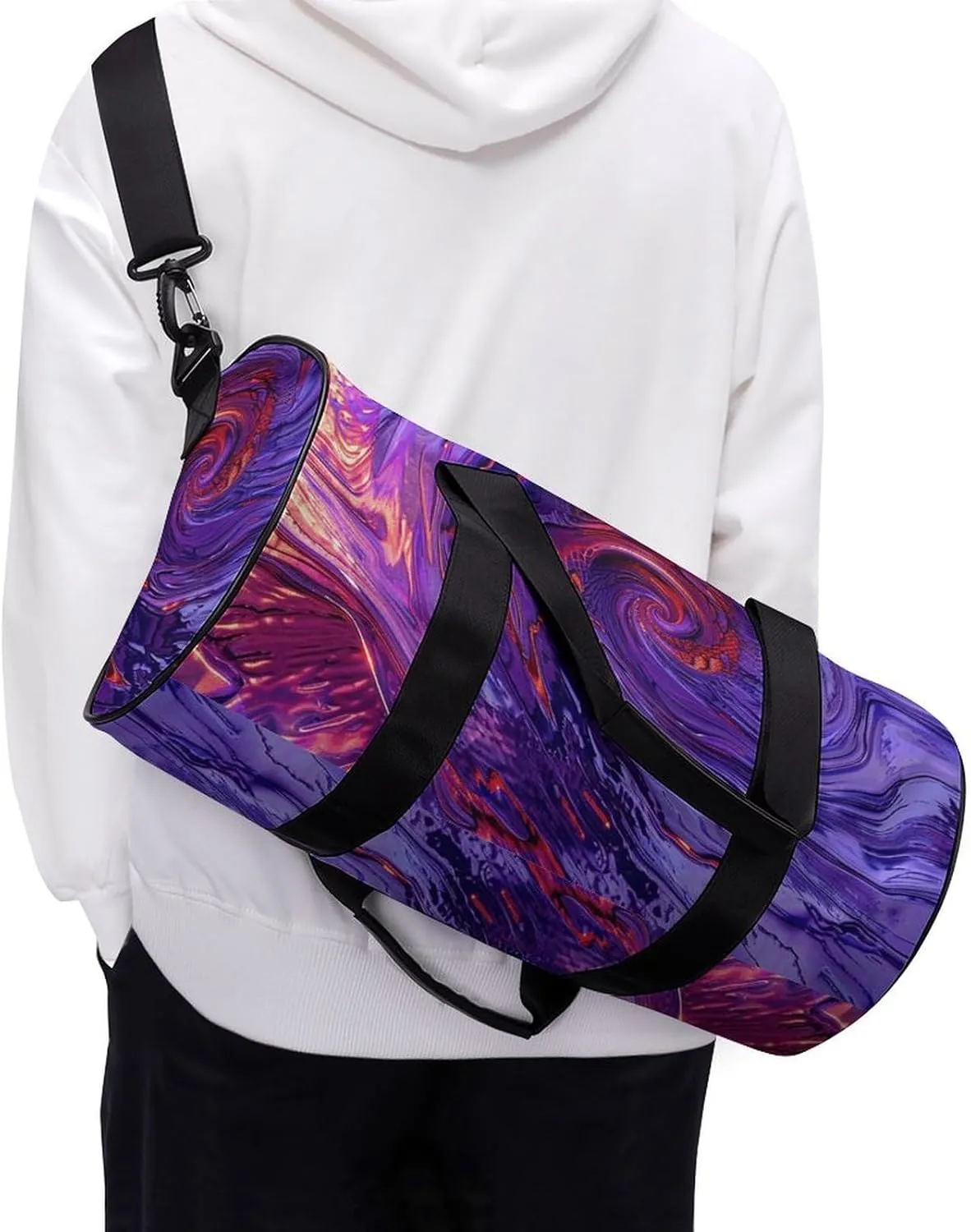 Duffel Bag for Men Women Gym Bag Twist Rotate Shape Travel Duffel Bag Waterproof Overnight Bag for Sports Workout