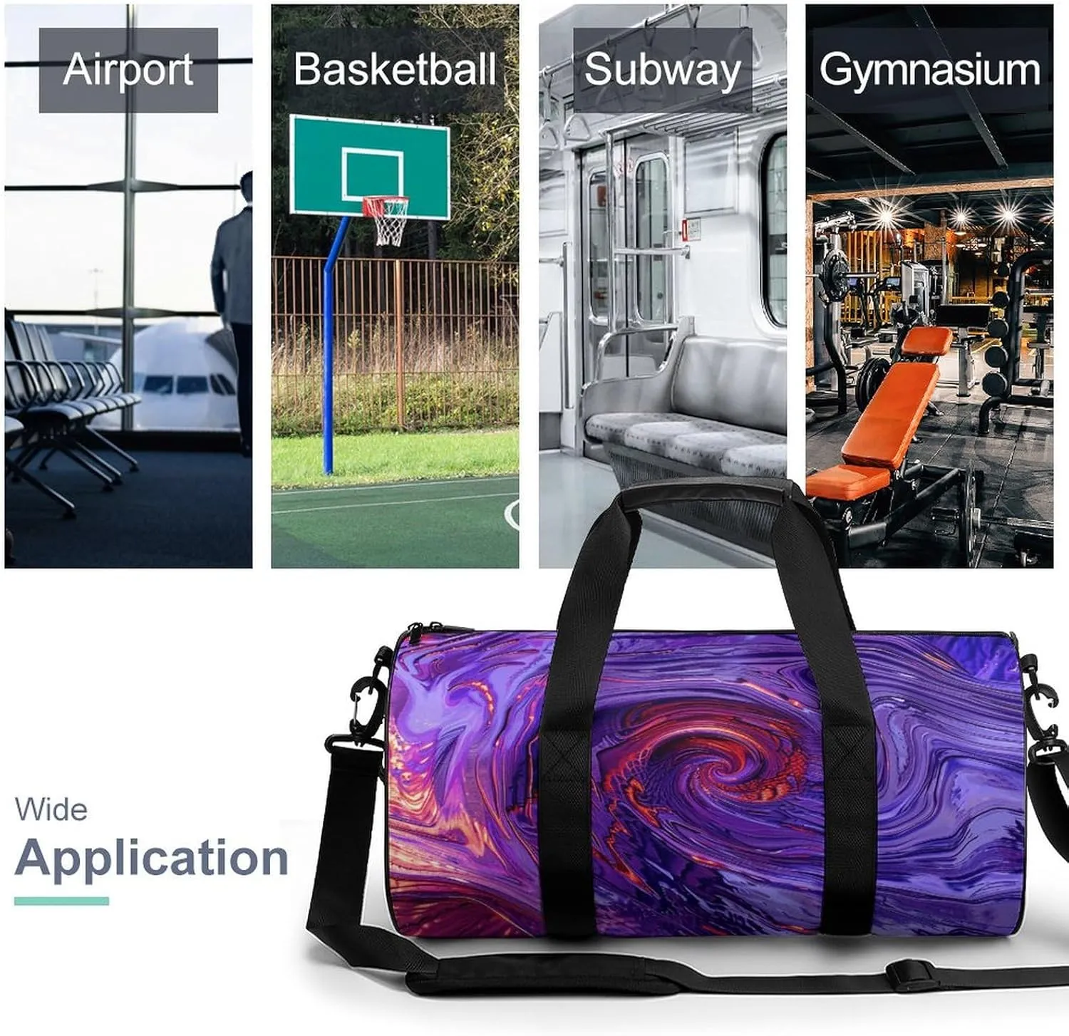 Duffel Bag for Men Women Gym Bag Twist Rotate Shape Travel Duffel Bag Waterproof Overnight Bag for Sports Workout