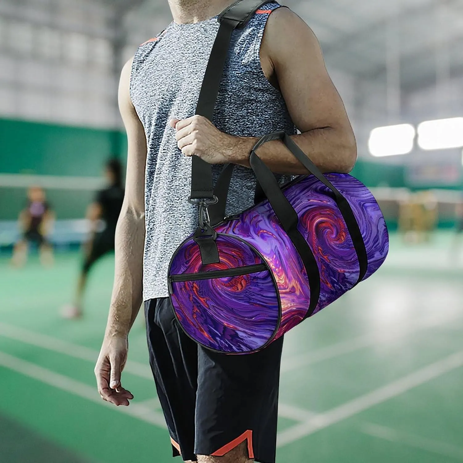Duffel Bag for Men Women Gym Bag Twist Rotate Shape Travel Duffel Bag Waterproof Overnight Bag for Sports Workout