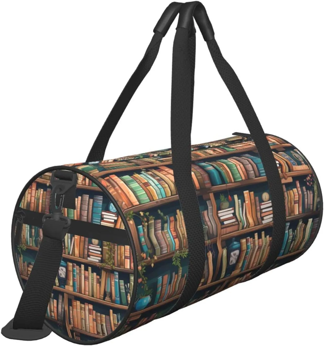 Duffel Bag for Men Women Small Gym Bag Cartoon Bookworm Travel Duffel Bag Waterproof Overnight Bag for Sports Workout
