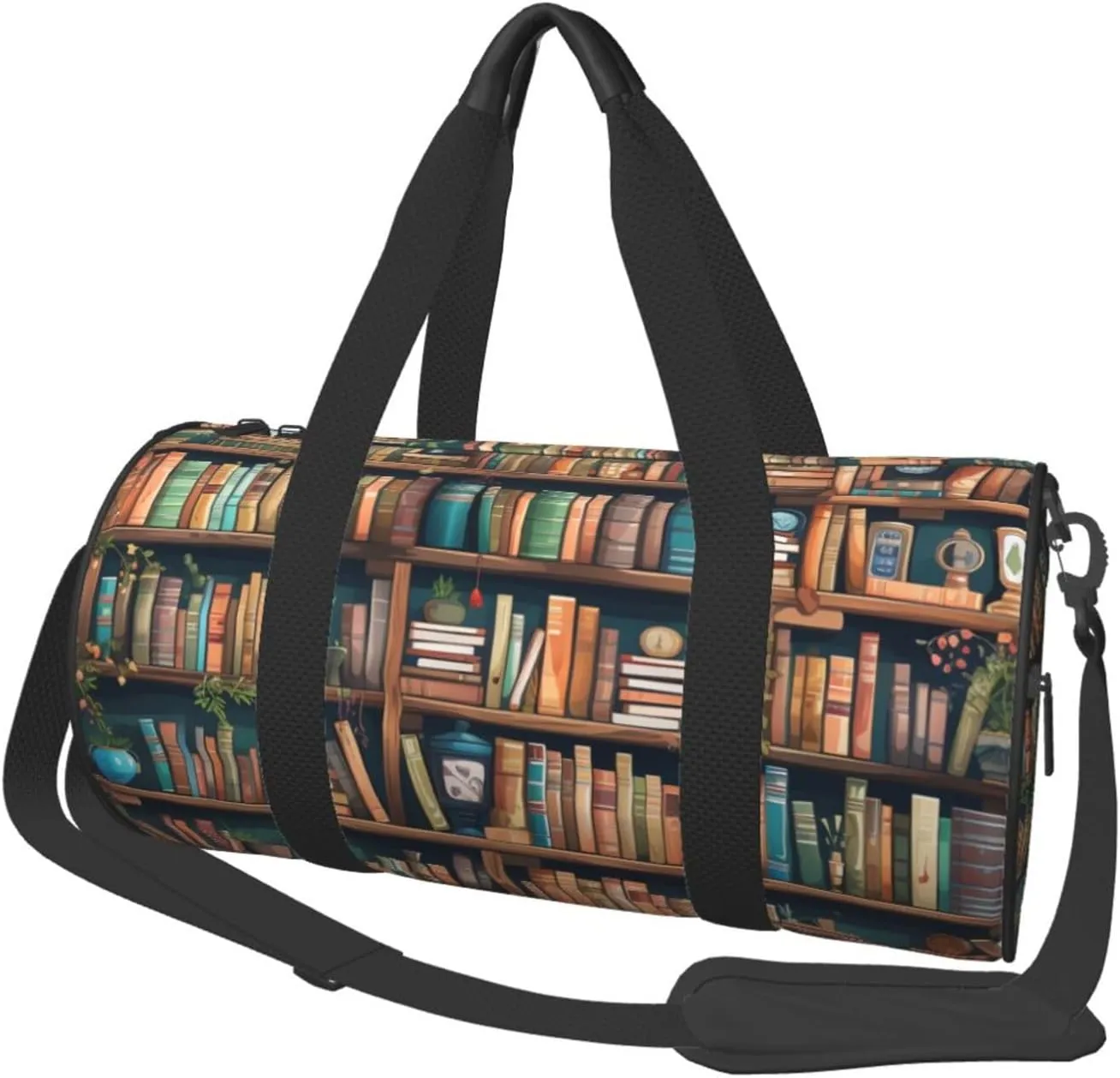 Duffel Bag for Men Women Small Gym Bag Cartoon Bookworm Travel Duffel Bag Waterproof Overnight Bag for Sports Workout
