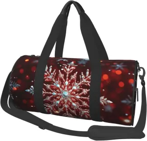Duffel Bag for Men Women Small Gym Bag Christmas snowflake Travel Duffel Bag Waterproof Overnight Bag for Sports Workout