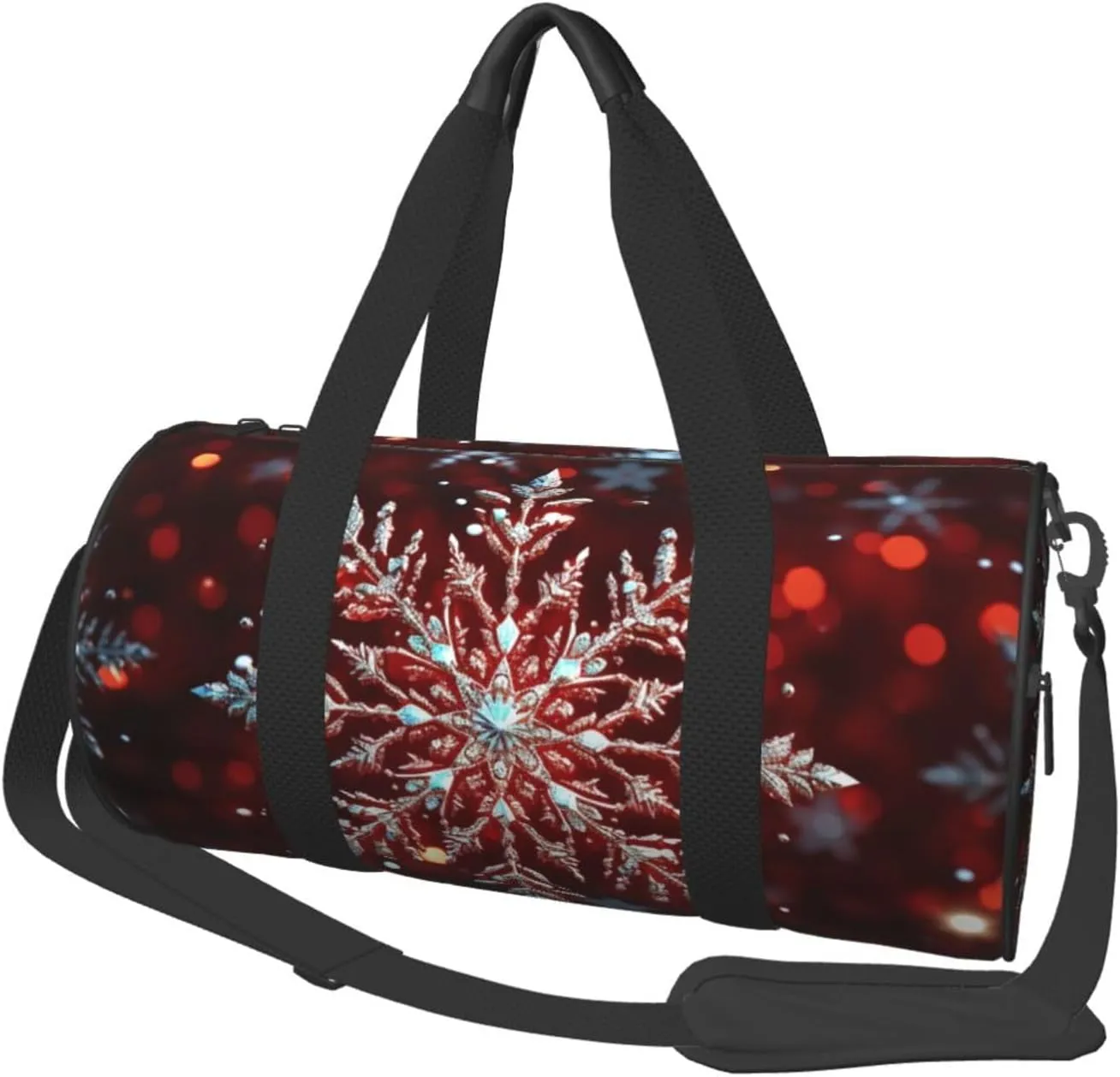 Duffel Bag for Men Women Small Gym Bag Christmas snowflake Travel Duffel Bag Waterproof Overnight Bag for Sports Workout