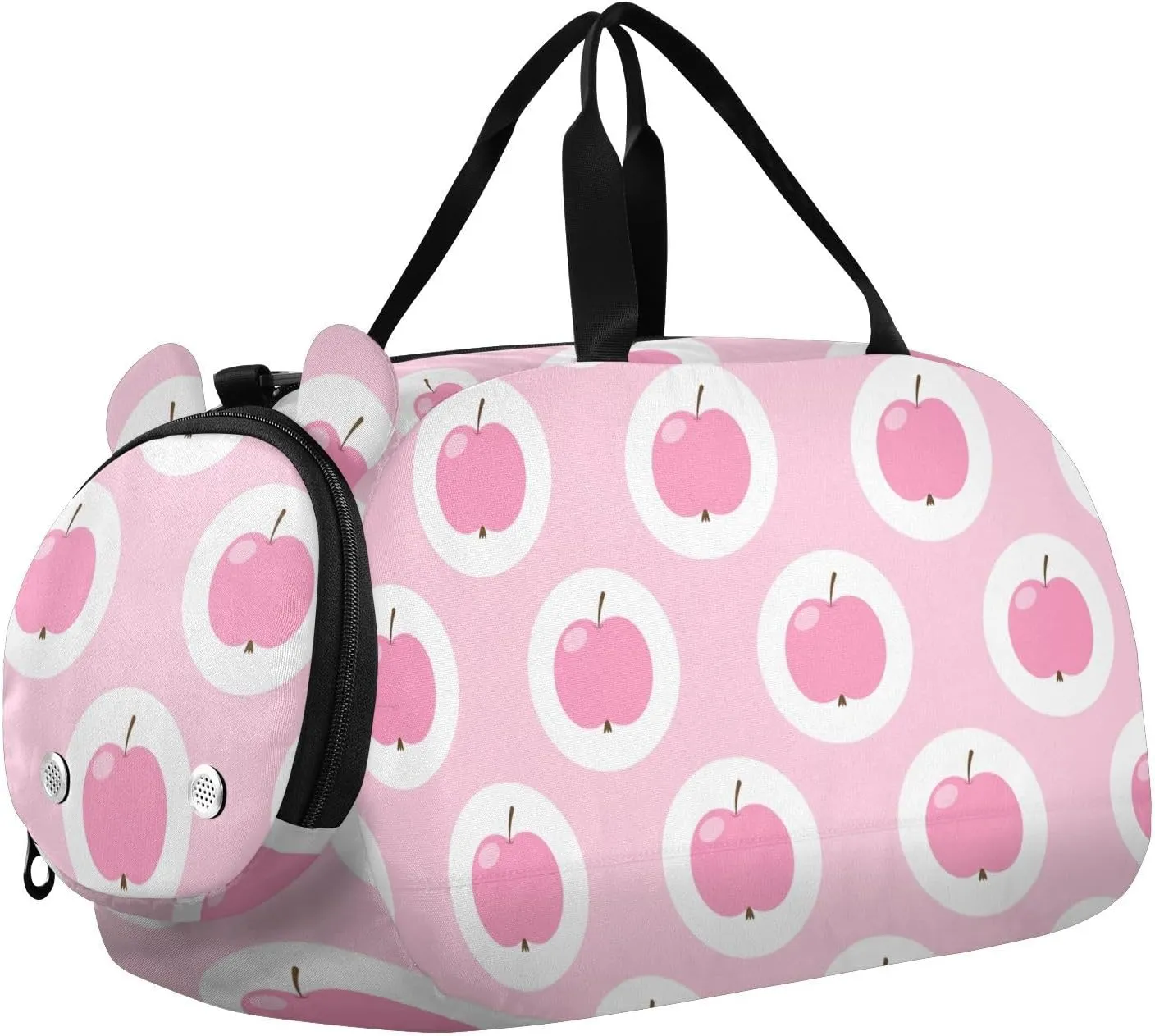 Duffel Bags for Boys Girls Apples Pink Fruit Dance Bag Small Gym Bags for Kids Teens