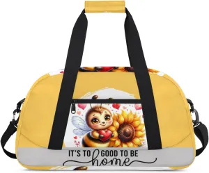 Duffle Bag Bee Sunflower Flower Love PersonalizedGym Bag Travel Bag Luggage Bag Waterproof Lightweight Sports for Dance Gymnastics Cheers Soccer Wrestling Hospital, for Weekender Overnight