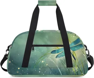Duffle Bag Dragonfly Plant Sunlight Oil Painting Gym Bag Travel Bag Luggage Bag Waterproof Lightweight Sports for Dance Gymnastics Cheers Soccer Wrestling Hospital, for Weekender Overnight