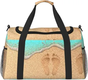 Duffle Bag for Travel, Beach Footprint Weekender Overnight Duffel Bag, Carry On Bag Gym Bag for Women Men, Personal Item Travel Bag
