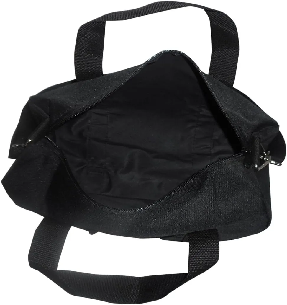 Duffle BAG, Gym Bag, Small Sport Bag with Front Pocket, Made In USA. (Black)