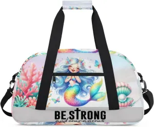 Duffle Bag Mermaid Shell Butterfly Coral PersonalizedGym Bag Travel Bag Luggage Bag Waterproof Lightweight Sports for Dance Gymnastics Cheers Soccer Wrestling Hospital, for Weekender Overnight