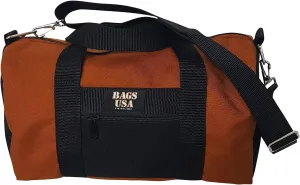 Duffle Bag Or Gym Bag With Front Pocket For Keys, Id, Made In USA. (Clay/black)
