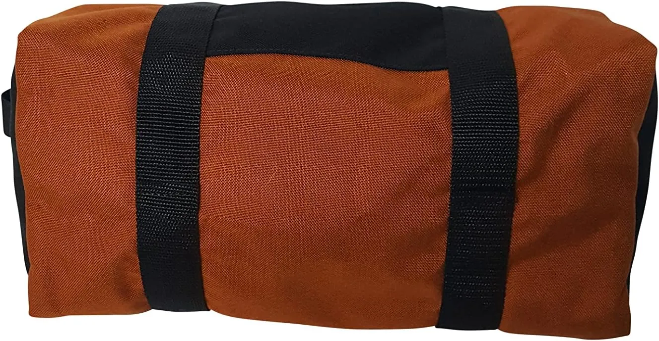 Duffle Bag Or Gym Bag With Front Pocket For Keys, Id, Made In USA. (Clay/black)