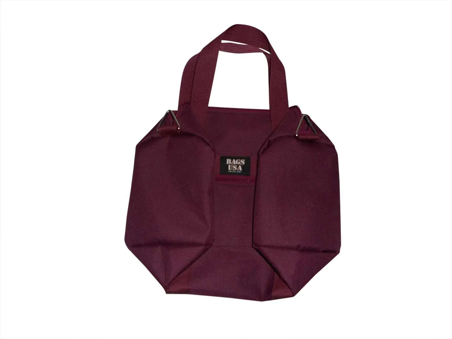 Duffle bag or gym bag with front pocket Holds Id Or Cellphone Made In USA.. (Maroon)