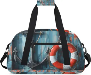 Duffle Bag Planks Anchor Lifebuoy Gym Bag Travel Bag Luggage Bag Waterproof Lightweight Sports for Dance Gymnastics Cheers Soccer Wrestling Hospital, for Weekender Overnight