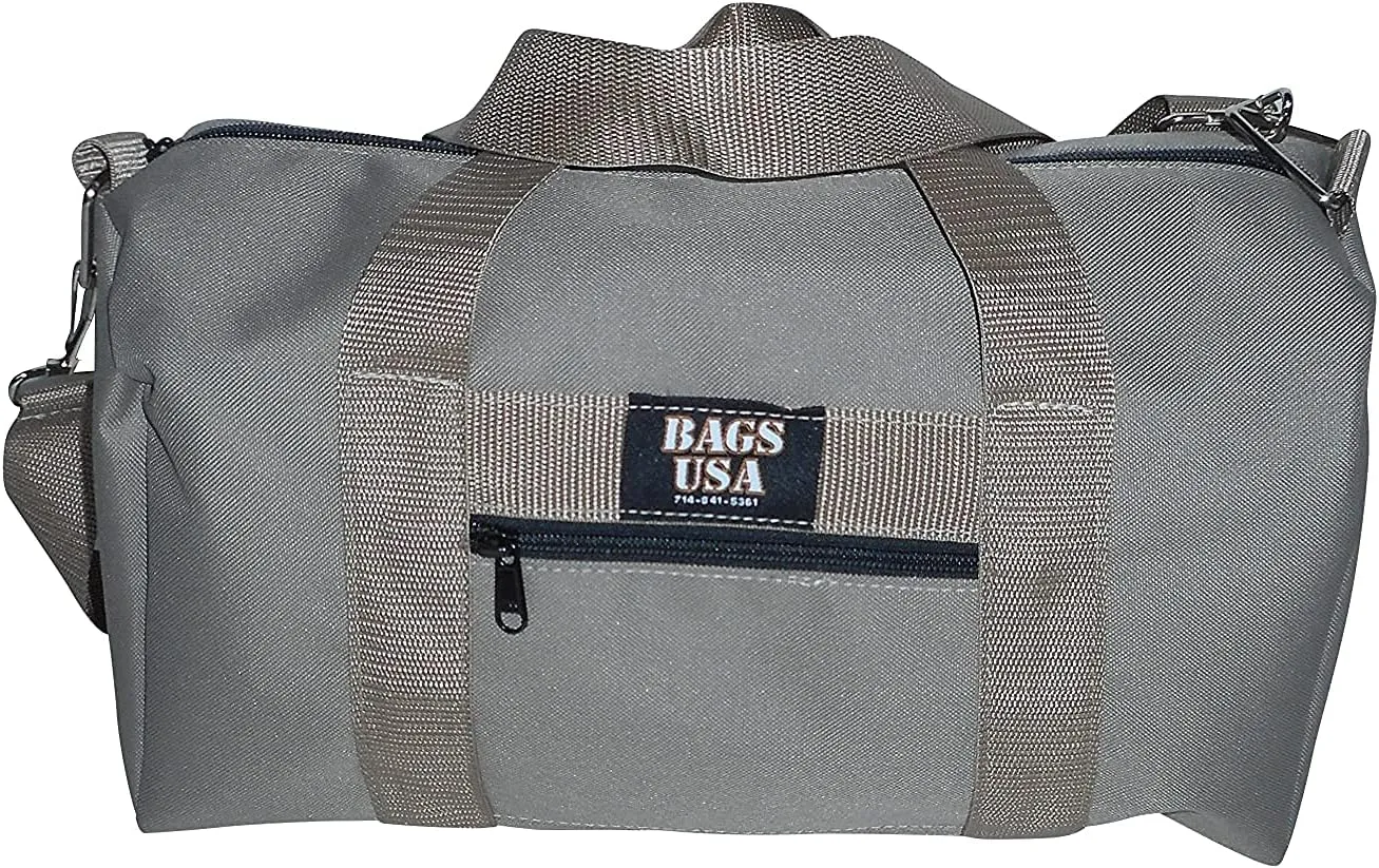 Duffle BAG,Gym Bag, Great Sport Bag With Front Zipper Pocket for Keys, Id, Made In USA. (Khaki)