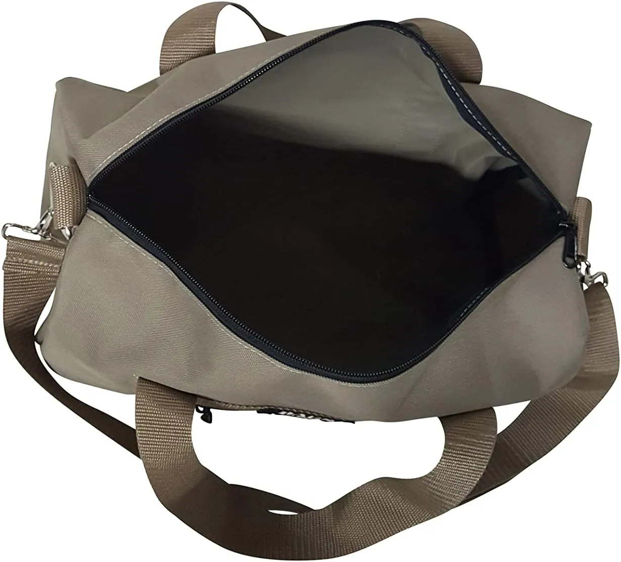 Duffle BAG,Gym Bag, Great Sport Bag With Front Zipper Pocket for Keys, Id, Made In USA. (Khaki)