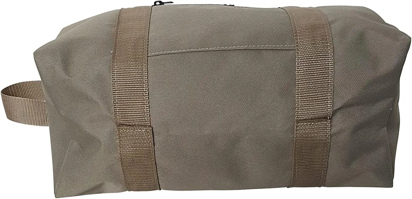 Duffle BAG,Gym Bag, Great Sport Bag With Front Zipper Pocket for Keys, Id, Made In USA. (Khaki)