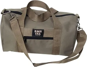 Duffle BAG,Gym Bag, Great Sport Bag With Front Zipper Pocket for Keys, Id, Made In USA. (Khaki)