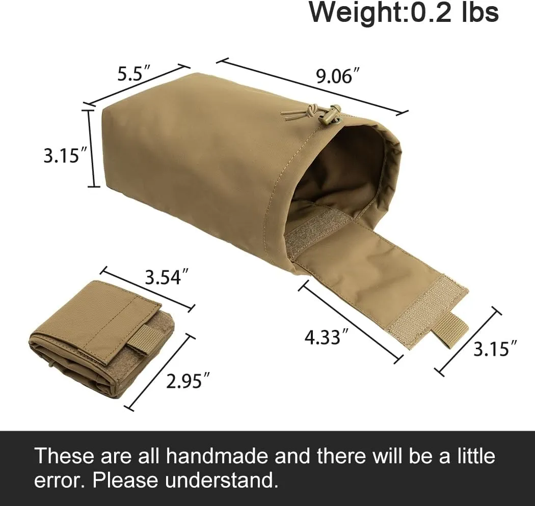 Dump Pouch Tactical Belt Magazine Recovery Pouch Roll Up Foldable Mag Pouches MOLLE Utility EDC Waist Storage Bag