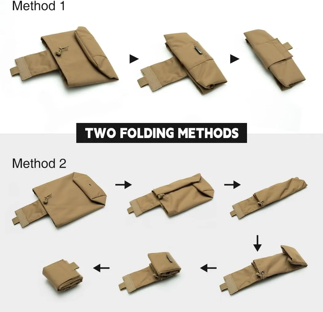 Dump Pouch Tactical Belt Magazine Recovery Pouch Roll Up Foldable Mag Pouches MOLLE Utility EDC Waist Storage Bag