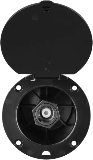 Dura Faucet DF-SA184-BK RV Outdoor Exterior Utility Spray Dock Port with Quick Connect Hookup (Black) (Black)