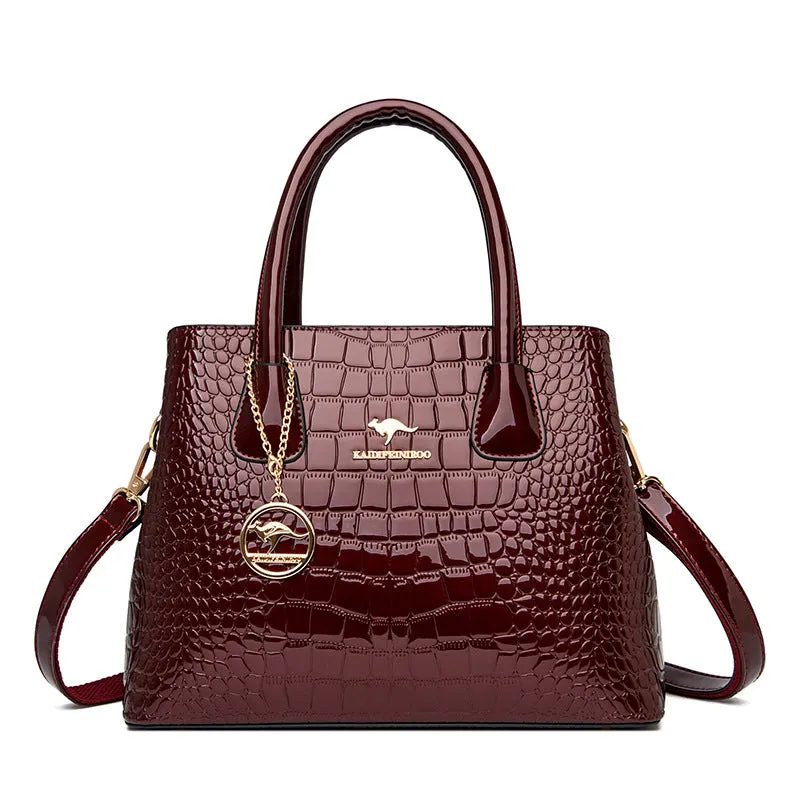 Durable Comfortable Women's Patent Leather Glossy Handbags