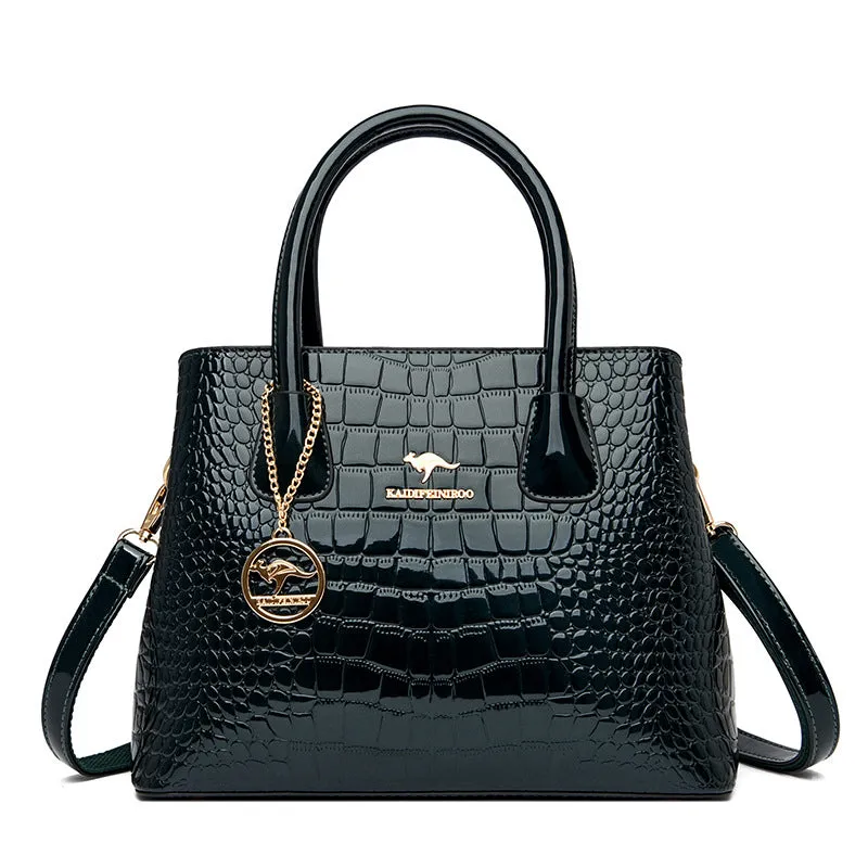 Durable Comfortable Women's Patent Leather Glossy Handbags