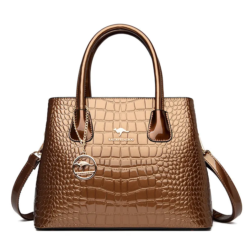 Durable Comfortable Women's Patent Leather Glossy Handbags