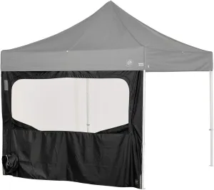 E-Z UP PRO Single Utility Sidewall, Fits 10' Straight Leg, Includes Large Screened Window with Utility Ports, Black