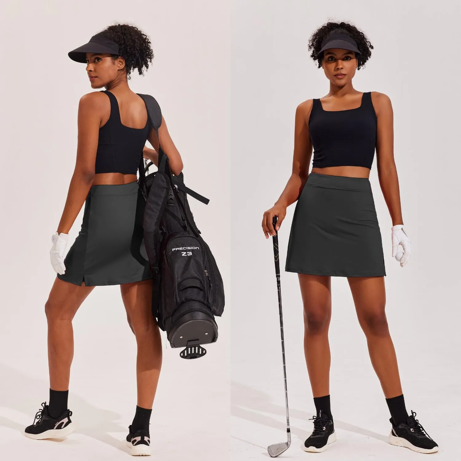 Ekouaer Golf Skirts for Woman with Pockets Silicone Grippers Tennis Skirt Inner Shorts Athletic Pickleball Running Skort